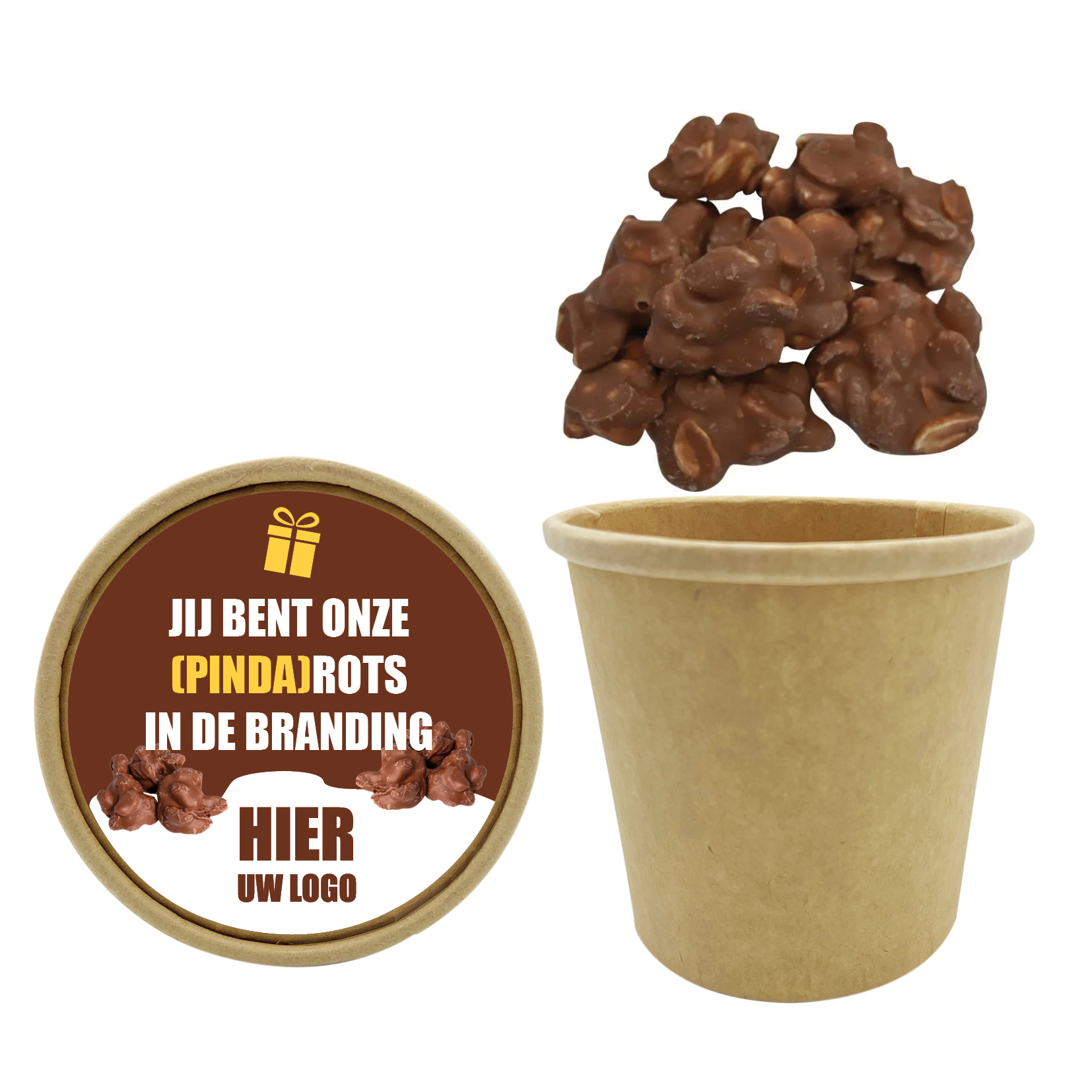 Chocolade, bio beker, rotsjes, biologisch, pindarotsjes